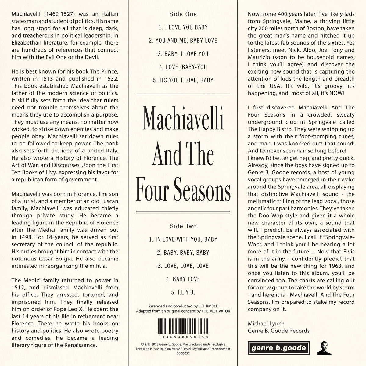 TISM - MACHIAVELLI AND THE FOUR SEASONS - COLOURED VINYL