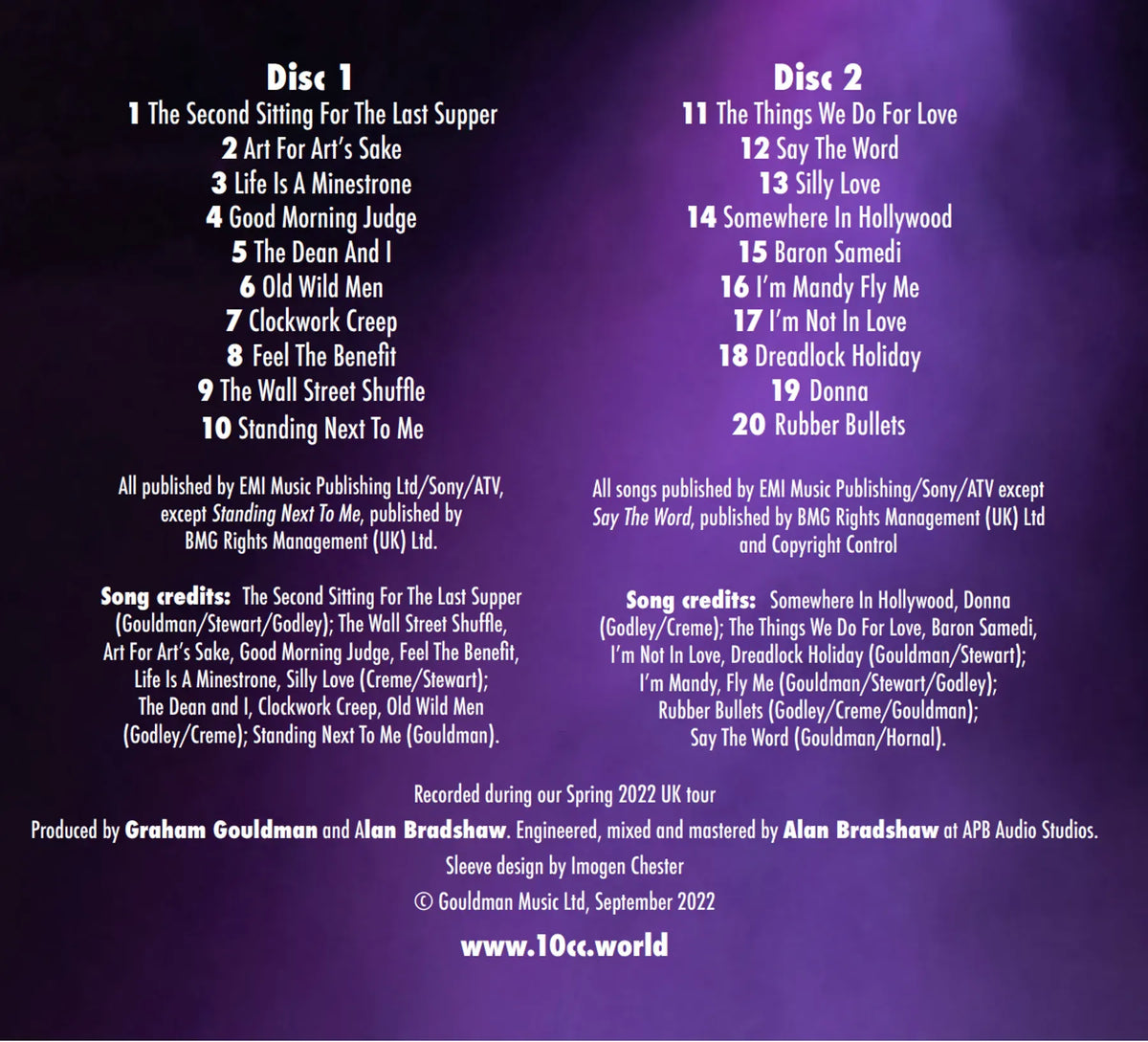 10CC LIVE22 CD Viciousthreadsstore 10cc-live22-cd-viciousthreadsstore
