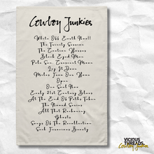Load image into Gallery viewer, Cowboy Junkies Discography Tea Towel
