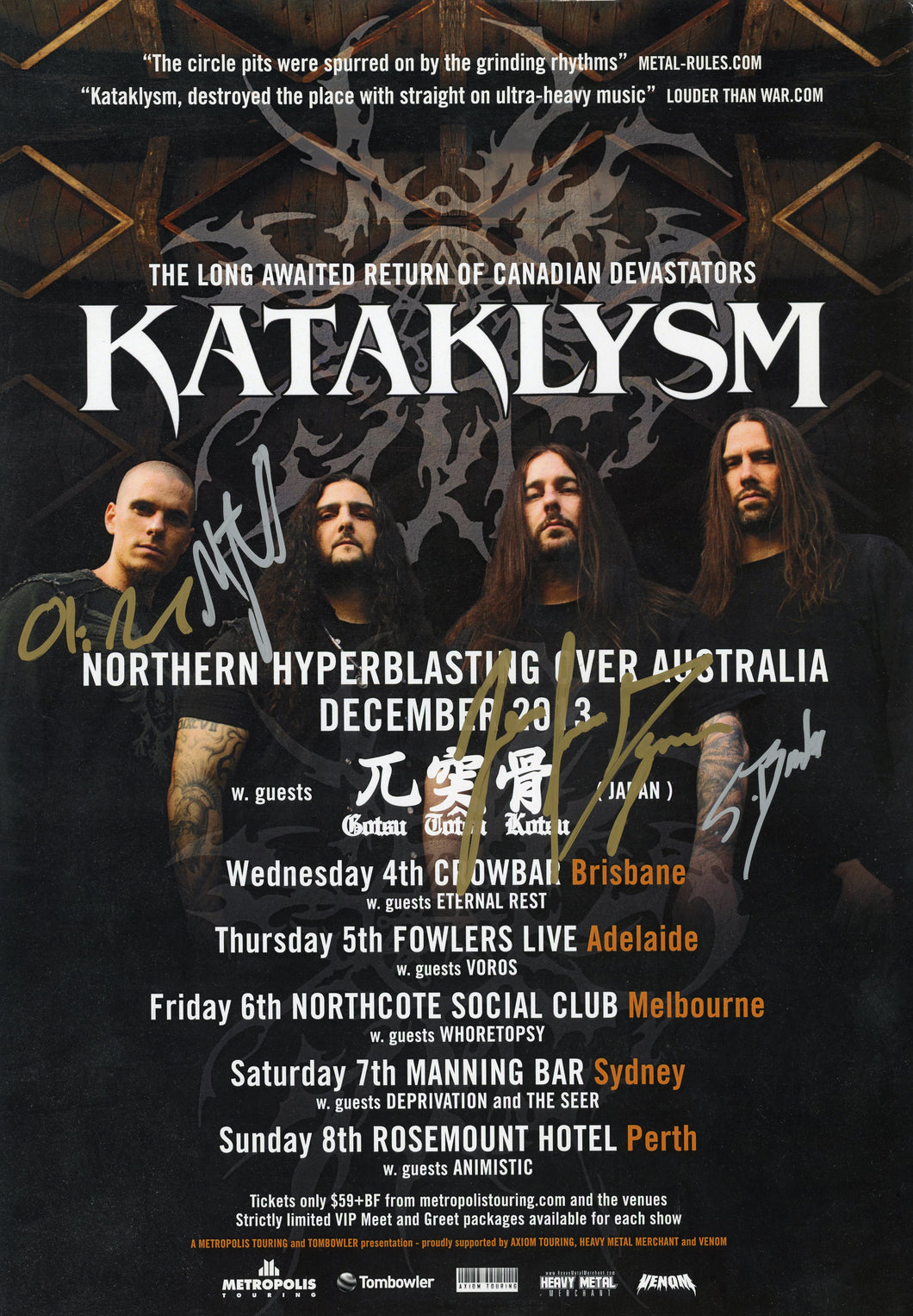 Kataklysm Signed Poster 2013
