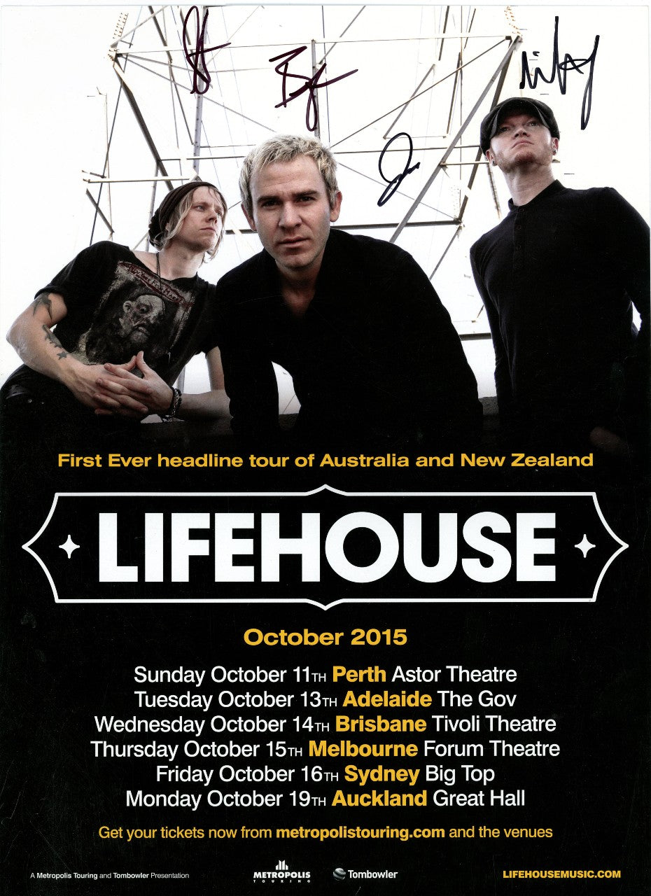 Lifehouse Signed Poster 2015